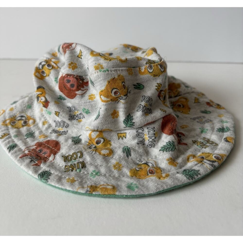 Vtg Disney The Lion King Simba "KING COOL 2002" Reversible Baby Bucket Sun Hat